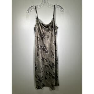 Banana Republic Cowl Neck Slip Dress S Camo Camoflage Green Spahghetti Strap Y2K